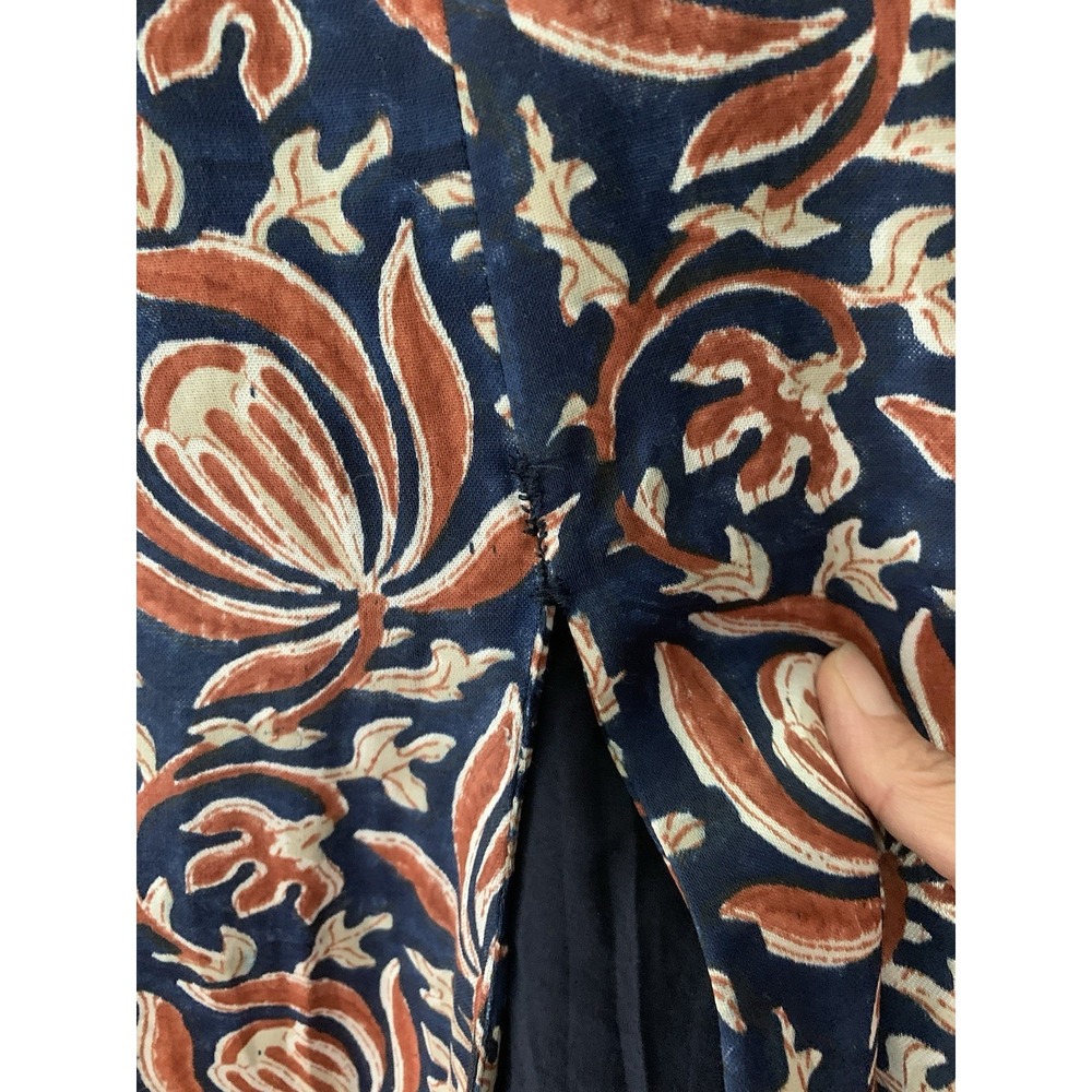 JODI Inaaya Silk Dress Sz M Midi Floral Hand Embroidery Hand Printed Lined Boho - Picture 8 of 15